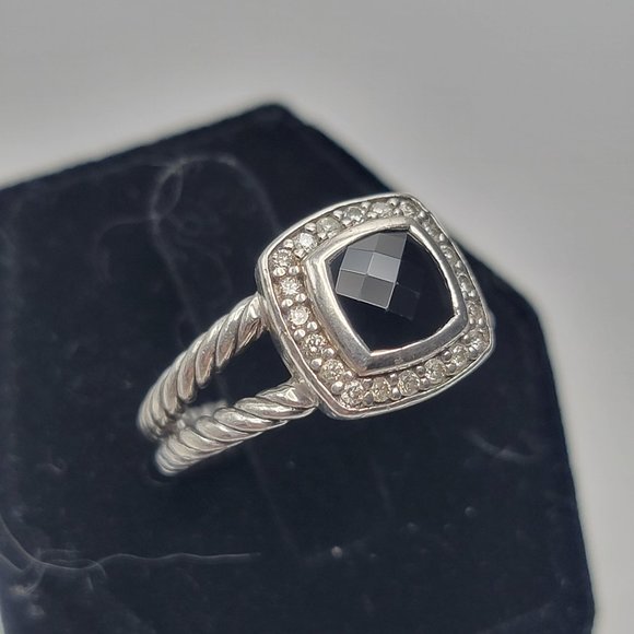 David Yurman 7mm Albion Diamond & Black Onyx ring - Picture 1 of 8